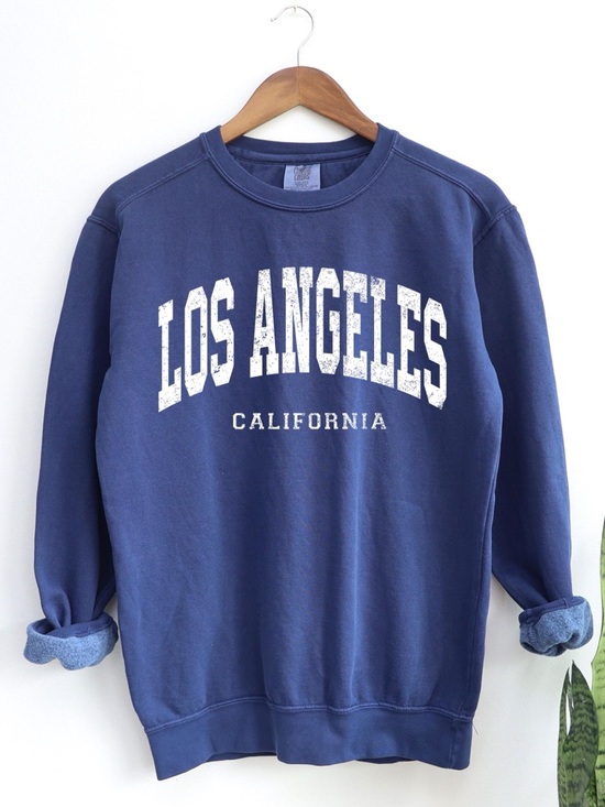 Vintage Other - Vintage Los Angeles California Crewneck - Navy with White Graphic